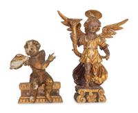 Two Continental Giltwood Figures