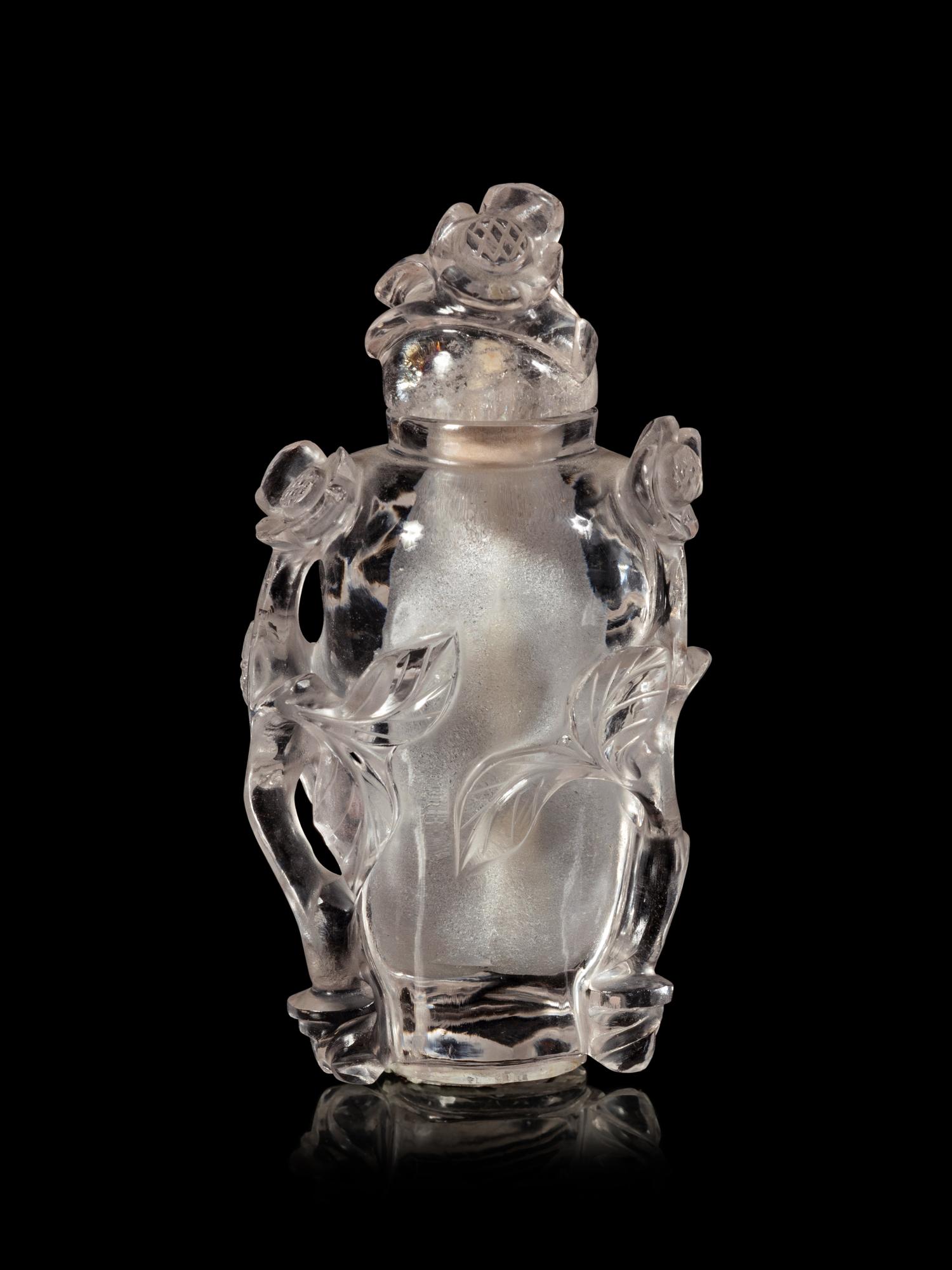 A Carved Rock Crystal Snuff Bottle
