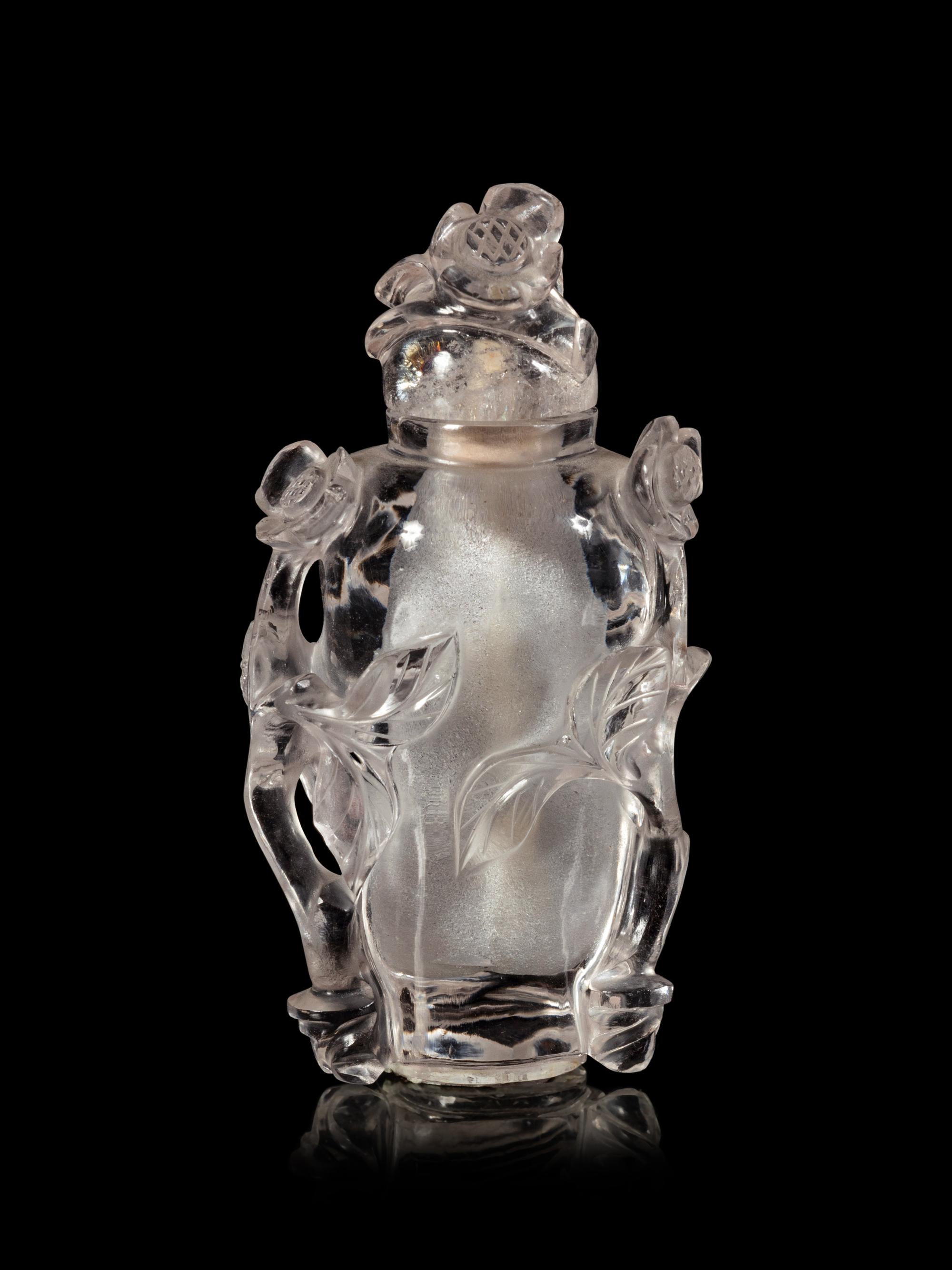A Carved Rock Crystal Snuff Bottle