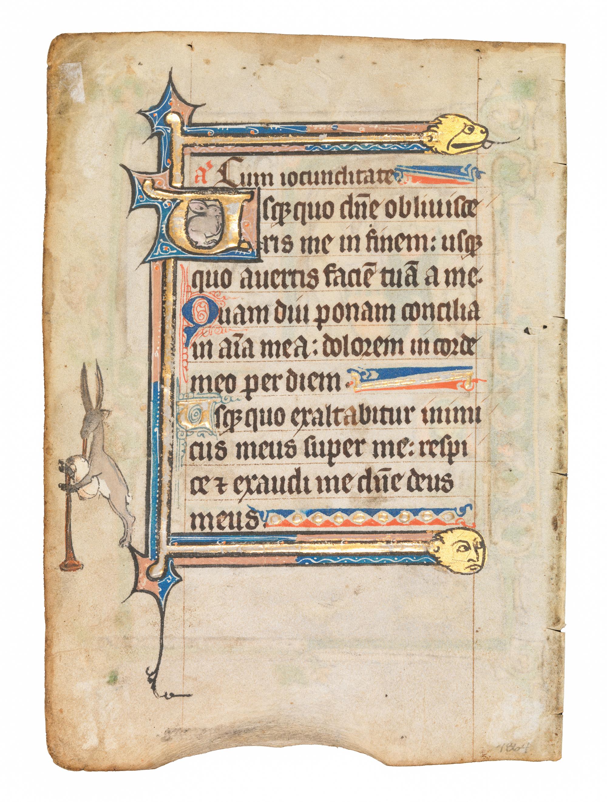 SOUTHERN NETHERLANDISH ILLUMINATOR Leaf from the Ghistelles Hours with a historiated initial ‘C’, depicting the Presentation in the Temple, in Latin, illuminated manuscript on parchment [Southern Netherlands, ca. 1300]