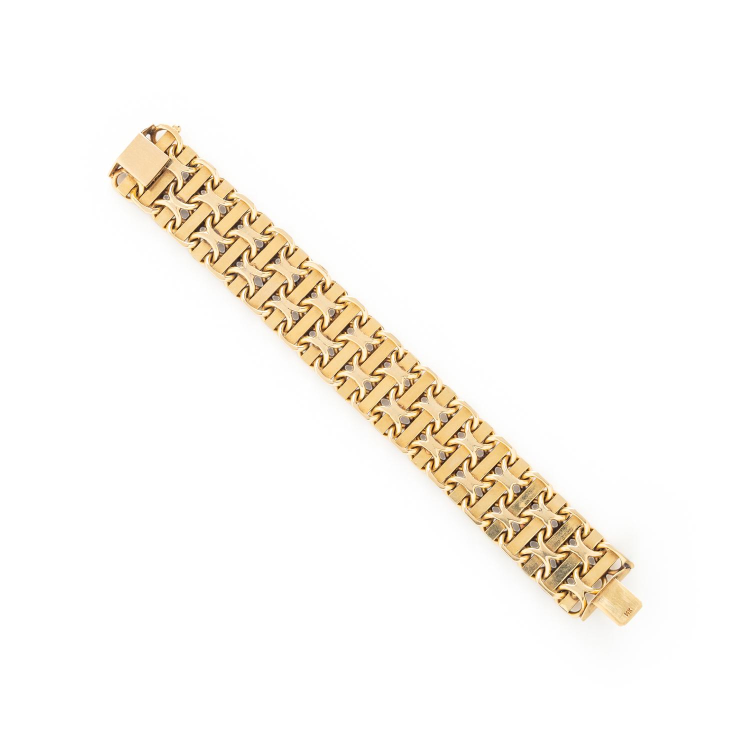 YELLOW GOLD FANCY LINK BRACELET