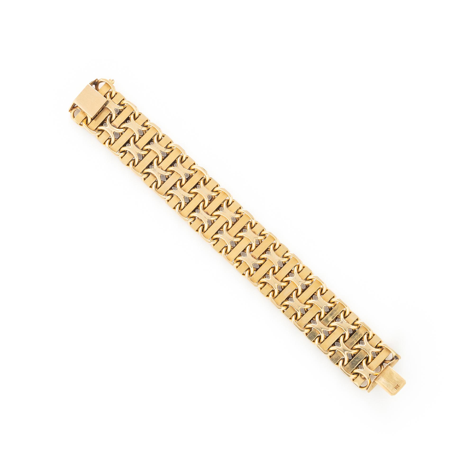 YELLOW GOLD FANCY LINK BRACELET