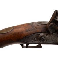 English Brass Barreled Flintlock Pistol by Richards