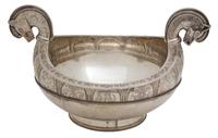 A Norwegian Silver Bowl with Horse Head-Form Handles, David Andersen, Norway, 20th Century,