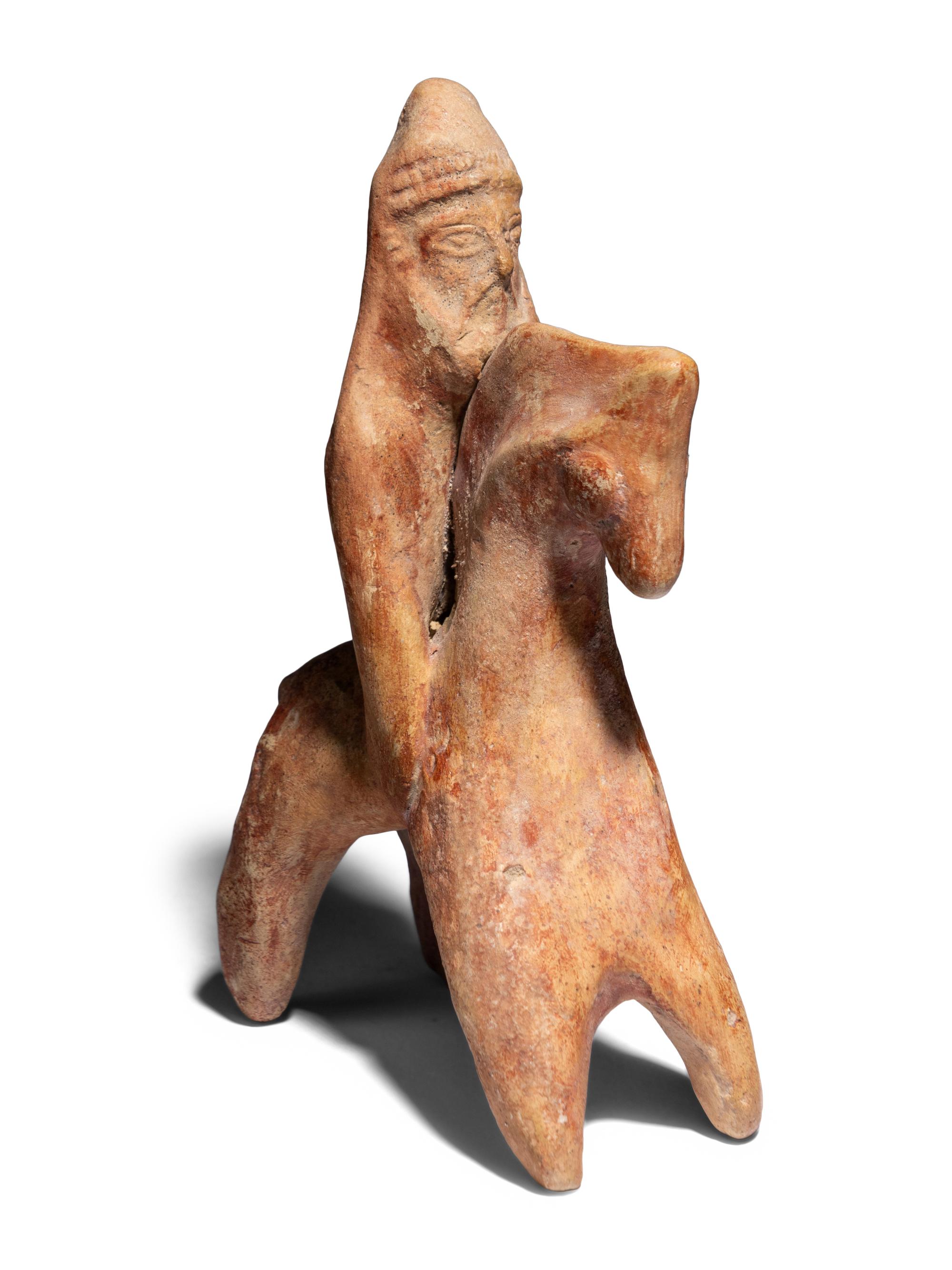 A Cypriot Terracotta Horse and Rider