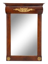 An Empire Style Gilt-Bronze Mounted Mahogany Console d'Applique and Mirror