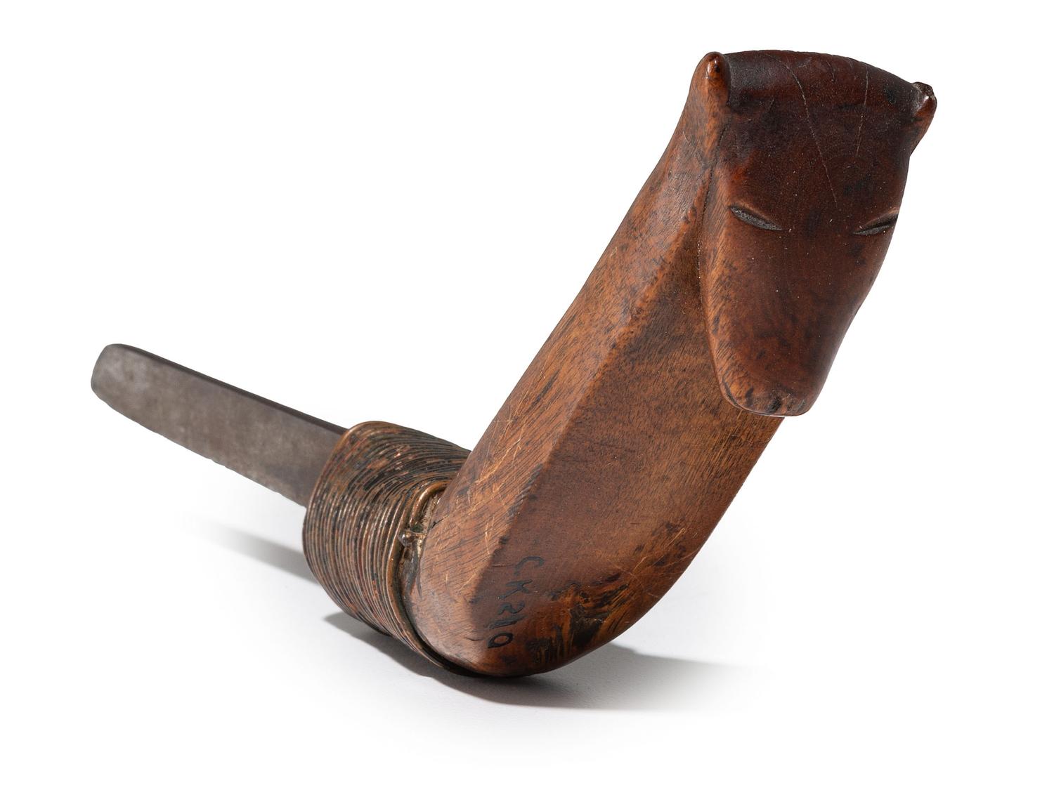 Northeastern Crooked Knife, with Horse Effigy