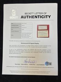 A Muhammad Ali Signed Autograph Display (Beckett Authentication Services Letter),