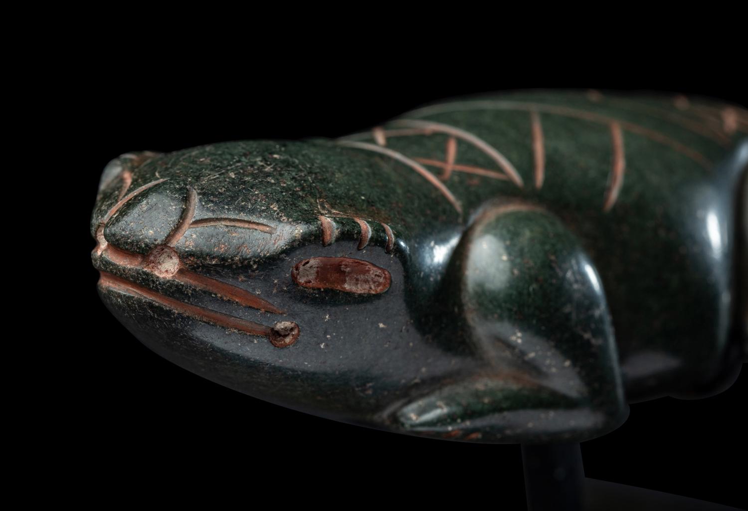An Olmec Jade Reptile with Glyph