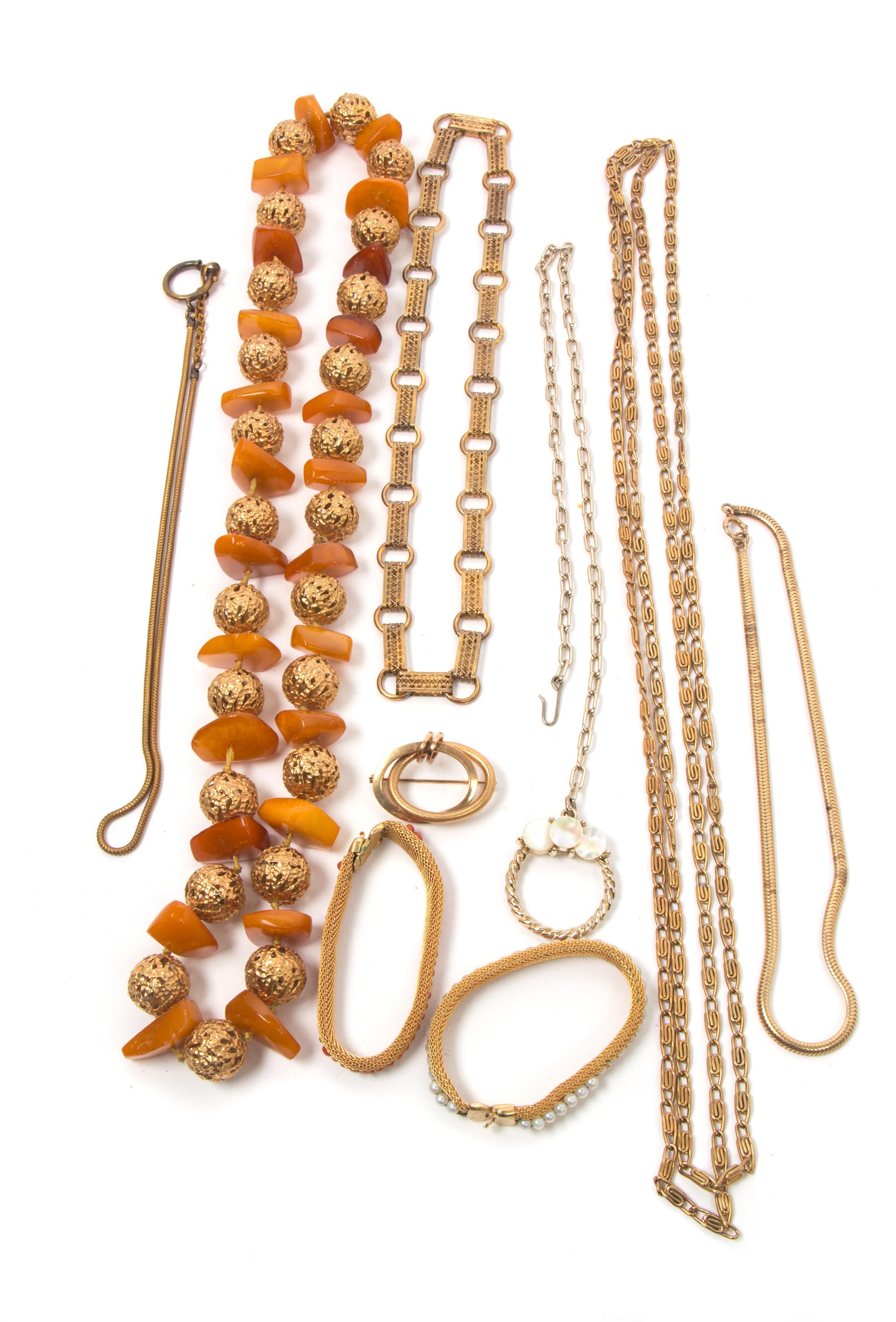 An Assortment of Goldtone Jewelry,