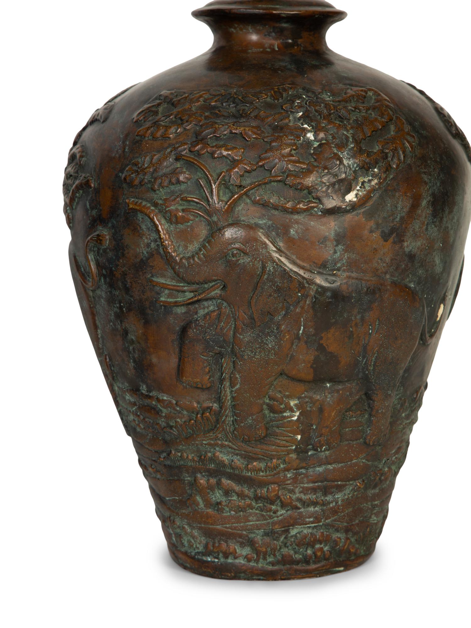 A Pair of Maitland Smith Safari Bronze Table Lamps