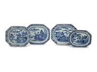 Four Chinese Export Porcelain Platters