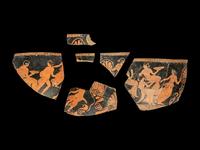 Six Apulian Red-Figured Skyphos Fragments
