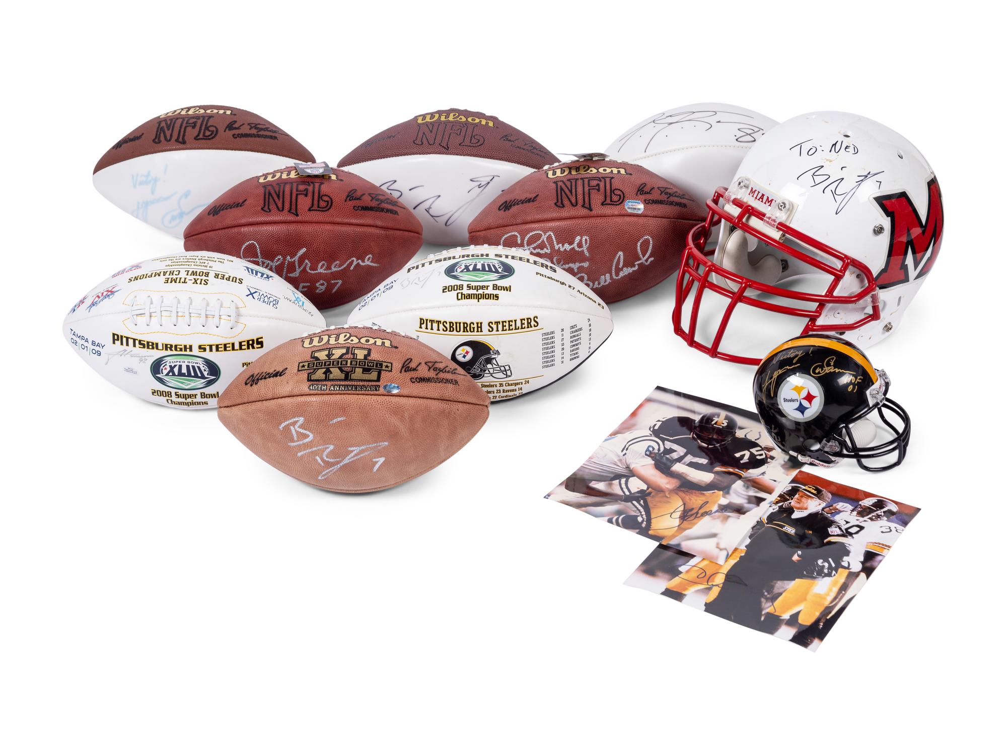 A Large Group of Pittsburgh Steelers Signed Autograph Items,