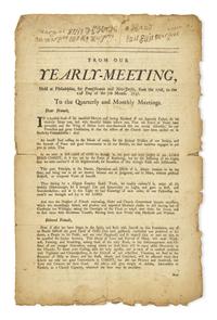 [African-Americana] From Our Yearly-Meeting, Held at Philadelphia, for Pennsylvania and New-Jersey, from the 17th, to the 21st Day of the 7th Month. 1737