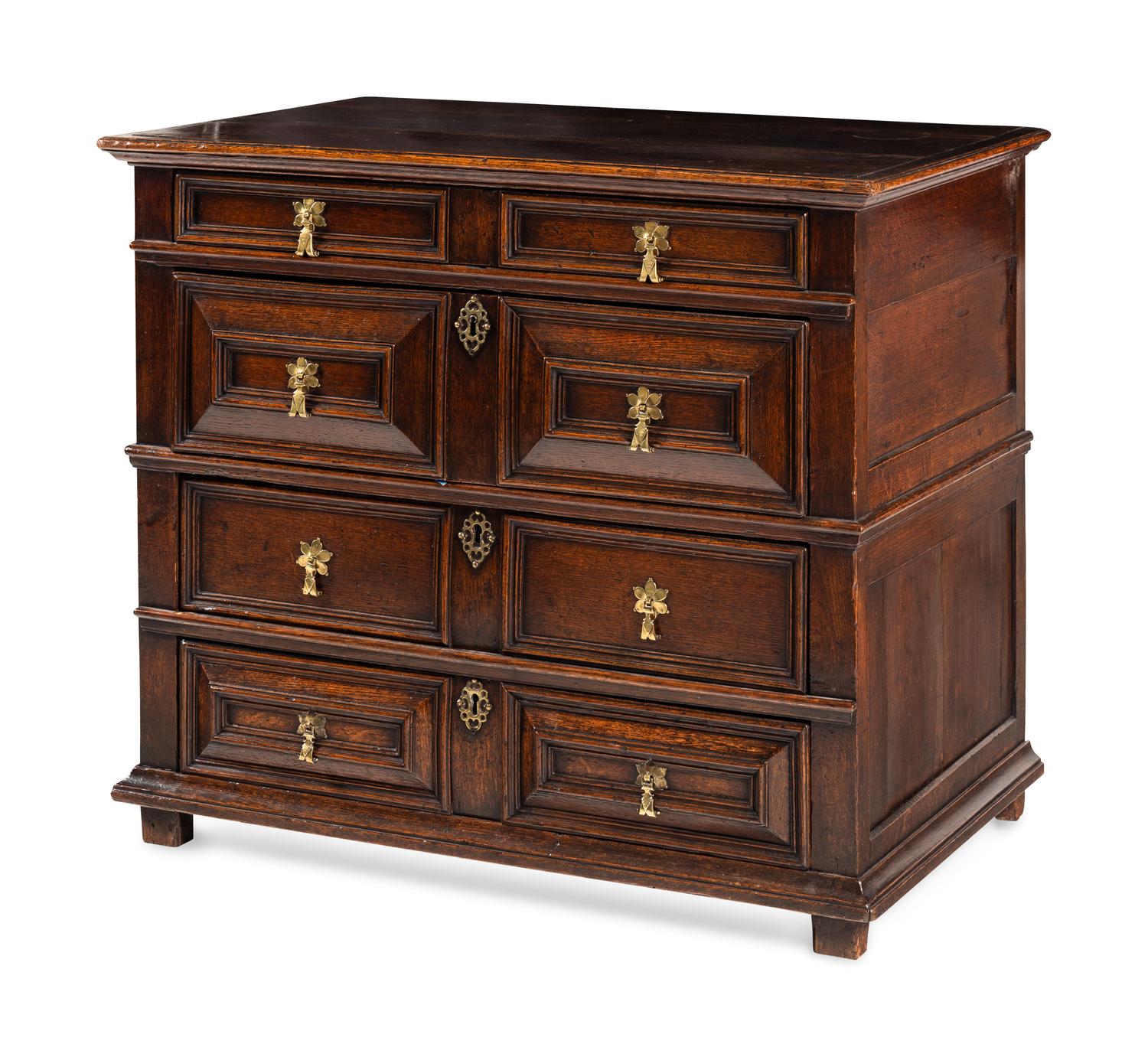 A William and Mary Oak Chest of Drawers