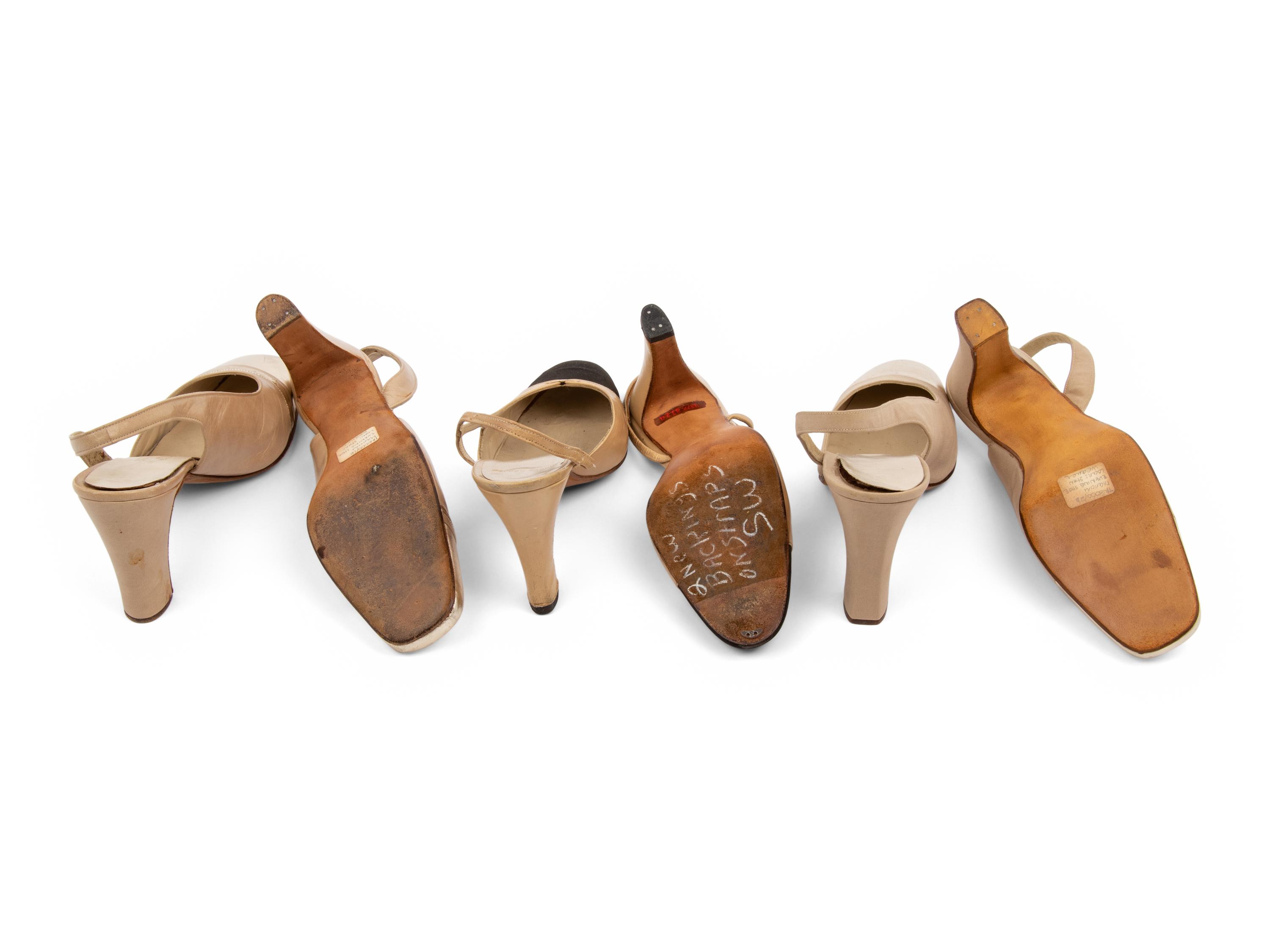 Three Chanel Haute Couture Shoes made by Massaro and René Mancini, 1960-70s