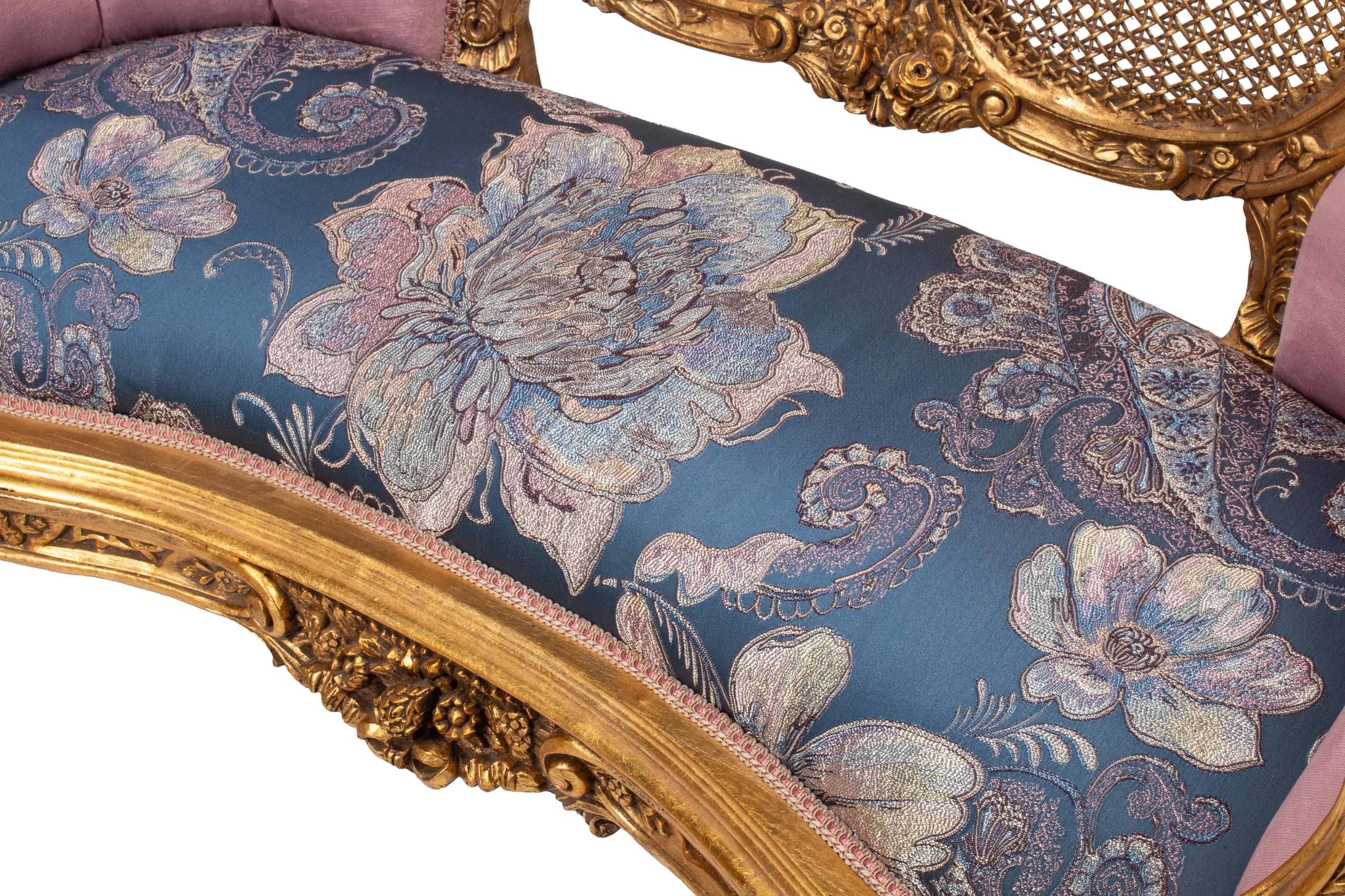 A Pair of Louis XV Style Giltwood Settees