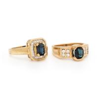 Two Sapphire and Diamond Rings