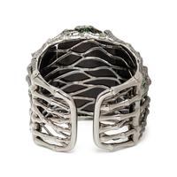 JADE, MULTIGEM, AND BLACKENED GOLD CUFF BRACELET