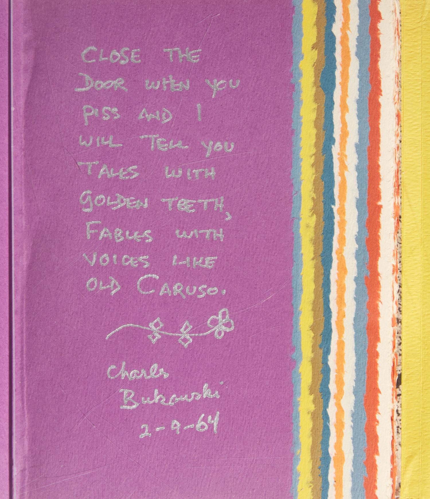 [Literature] Bukowski, Charles. Publisher's Mock-Up of "it catches my heart in its hands"