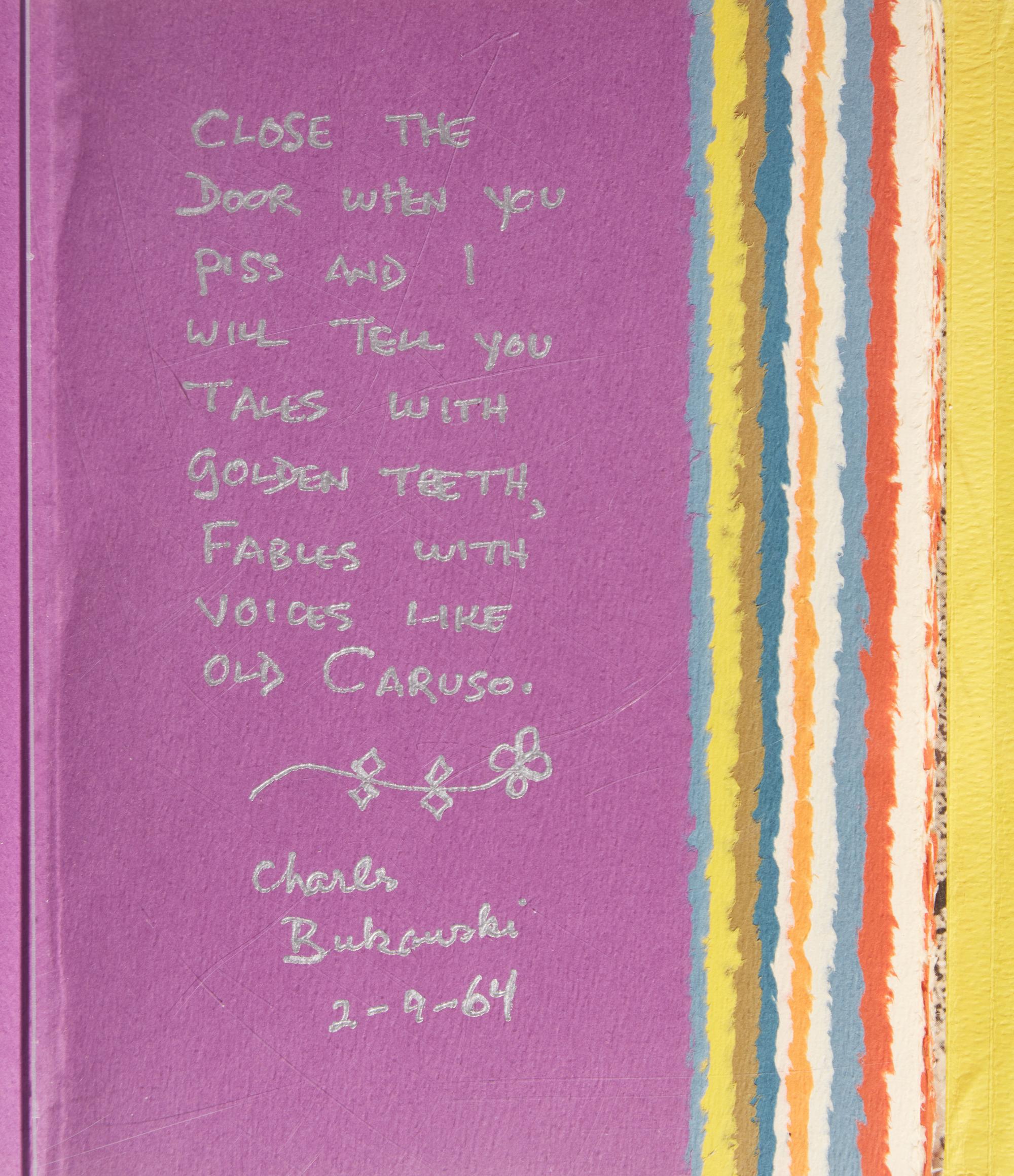 [Literature] Bukowski, Charles. Publisher's Mock-Up of "it catches my heart in its hands"