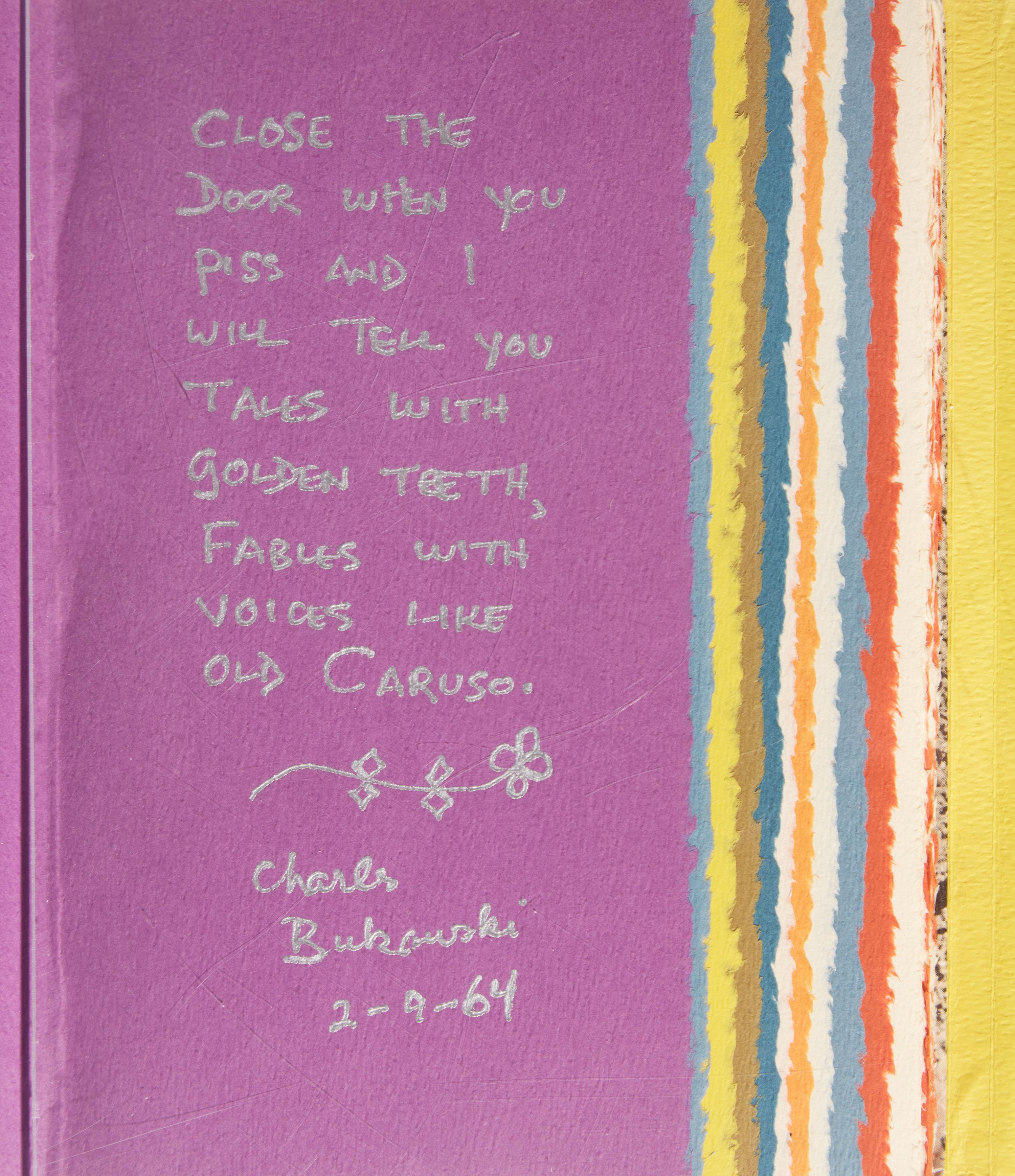 [Literature] Bukowski, Charles. Publisher's Mock-Up of "it catches my heart in its hands"