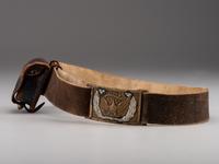 [CIVIL WAR]. Non-commissioned officer's belt equipped with a Model 1851 enlisted sword belt plate and cap pouch.