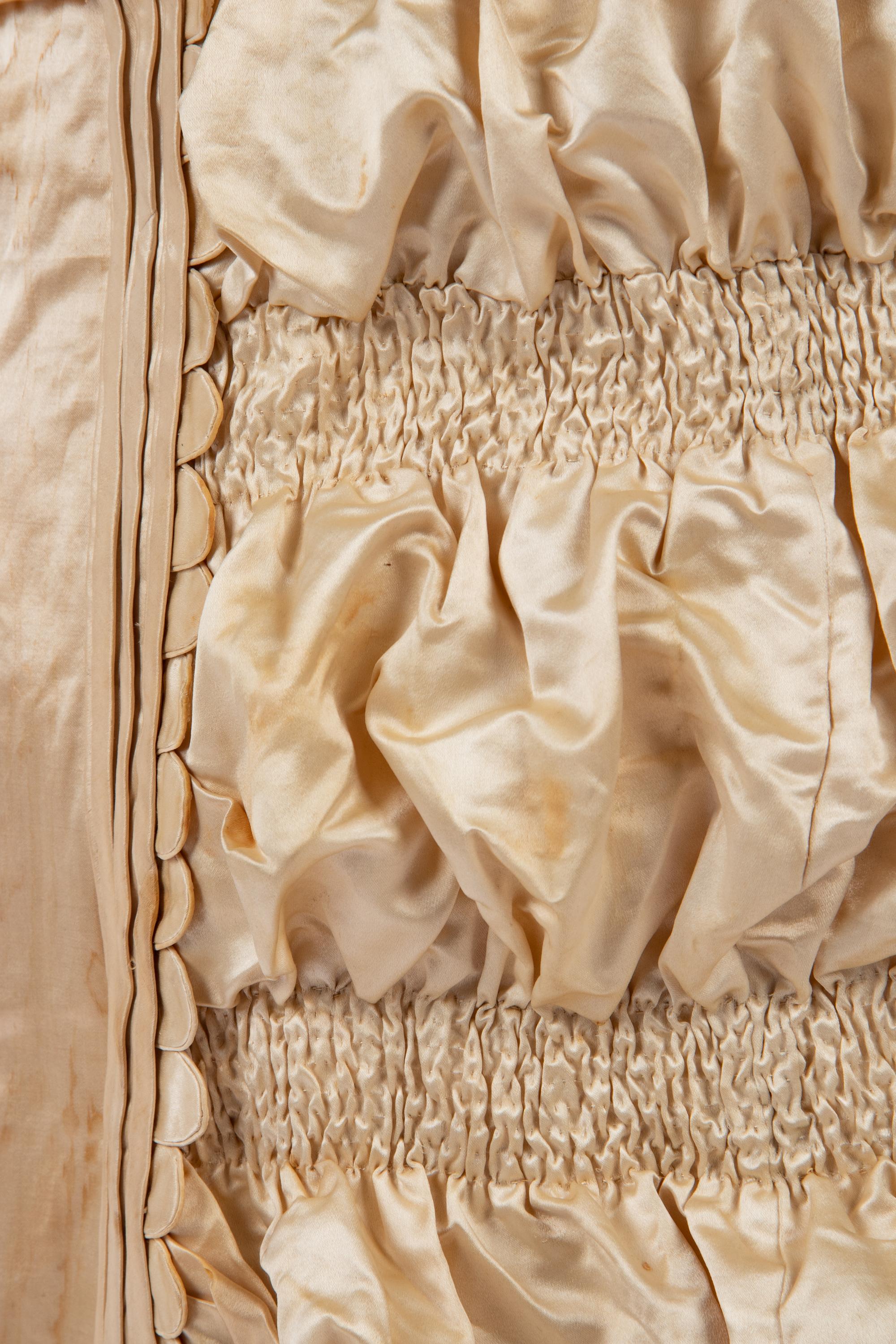 One-Piece Satin Wedding Dress, 1880s