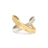 ROBERT LEE MORRIS, YELLOW GOLD AND SILVER CUFF BRACELET