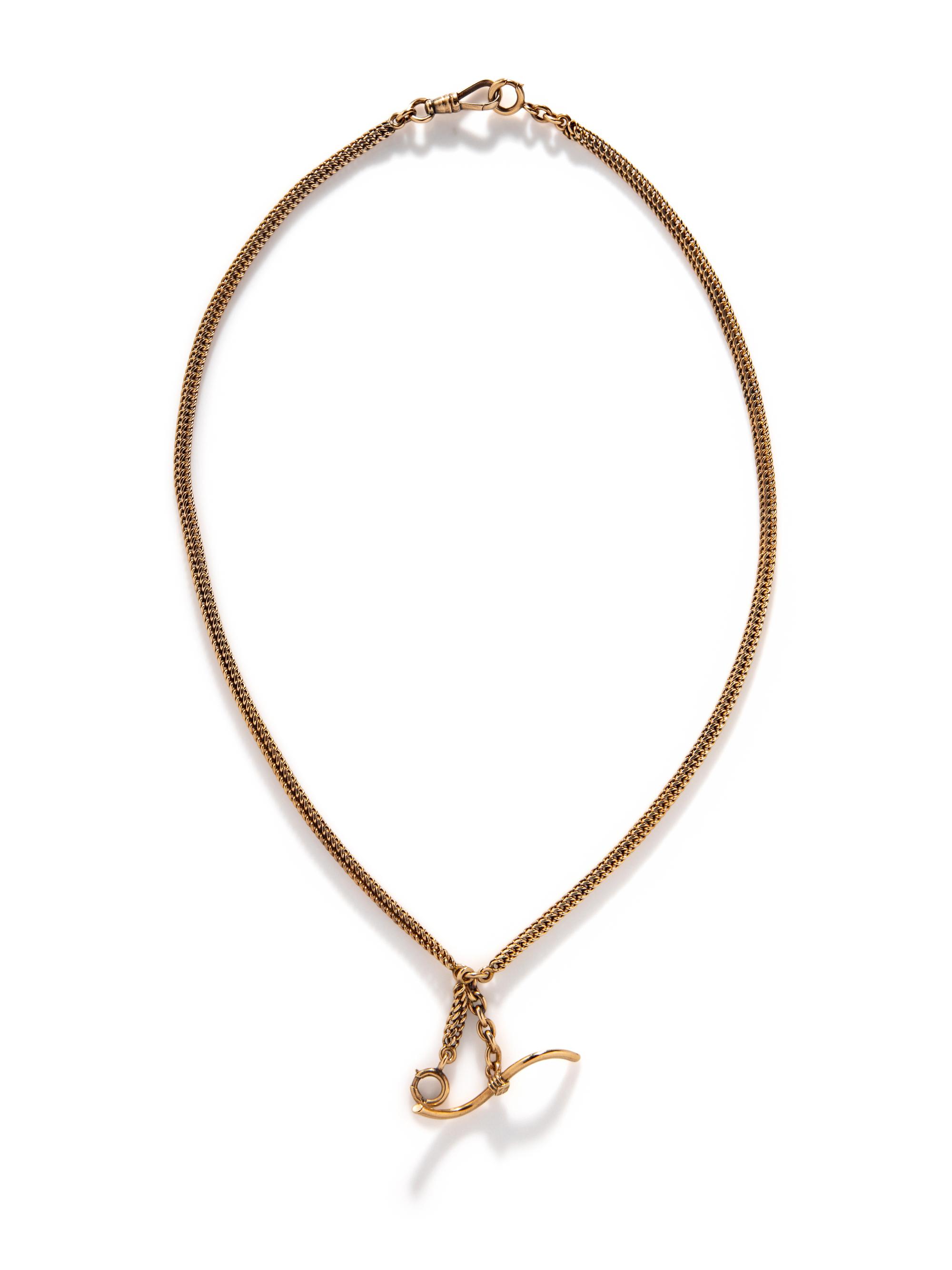 ANTIQUE, YELLOW GOLD WATCH CHAIN