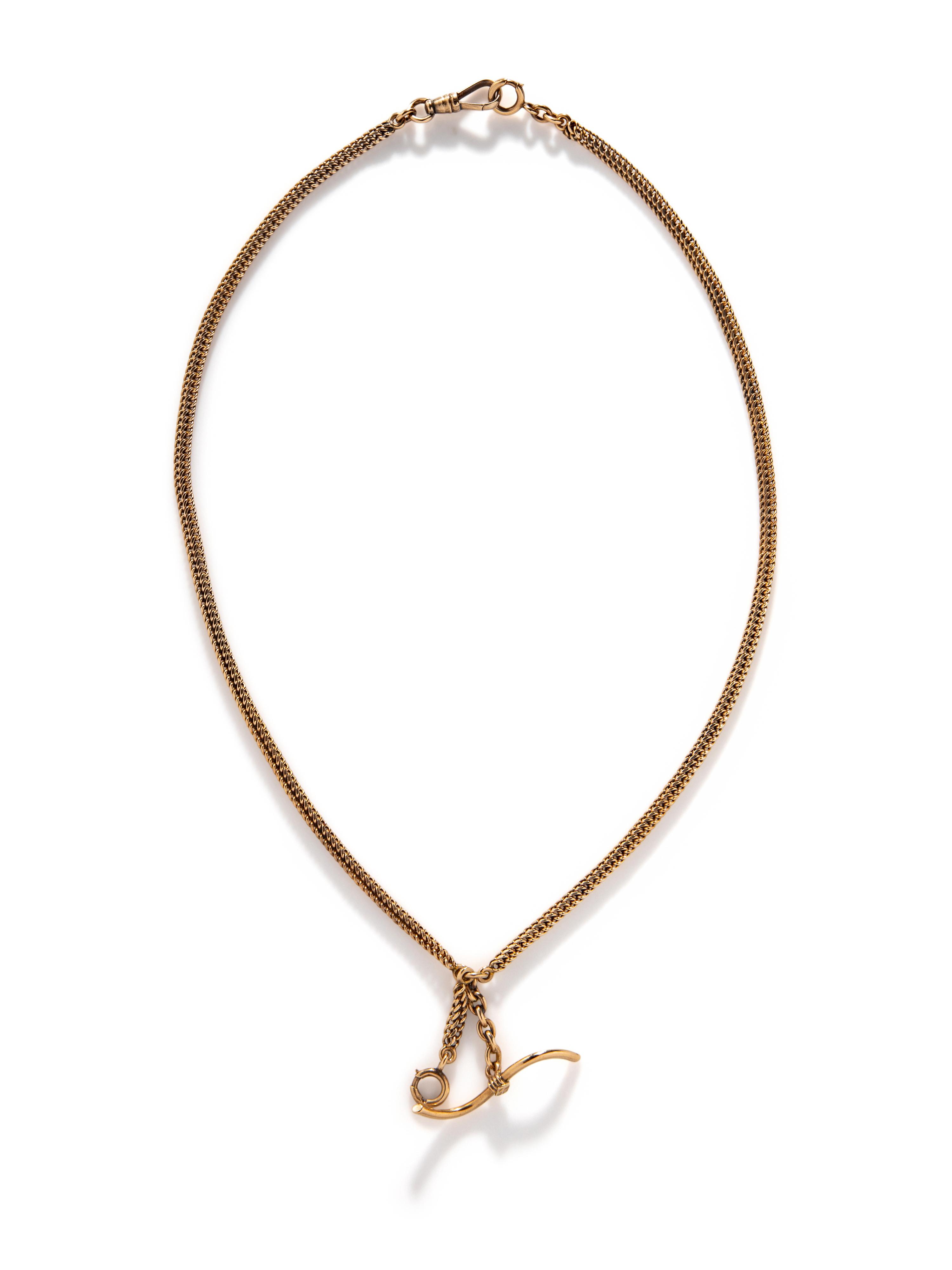 ANTIQUE, YELLOW GOLD WATCH CHAIN