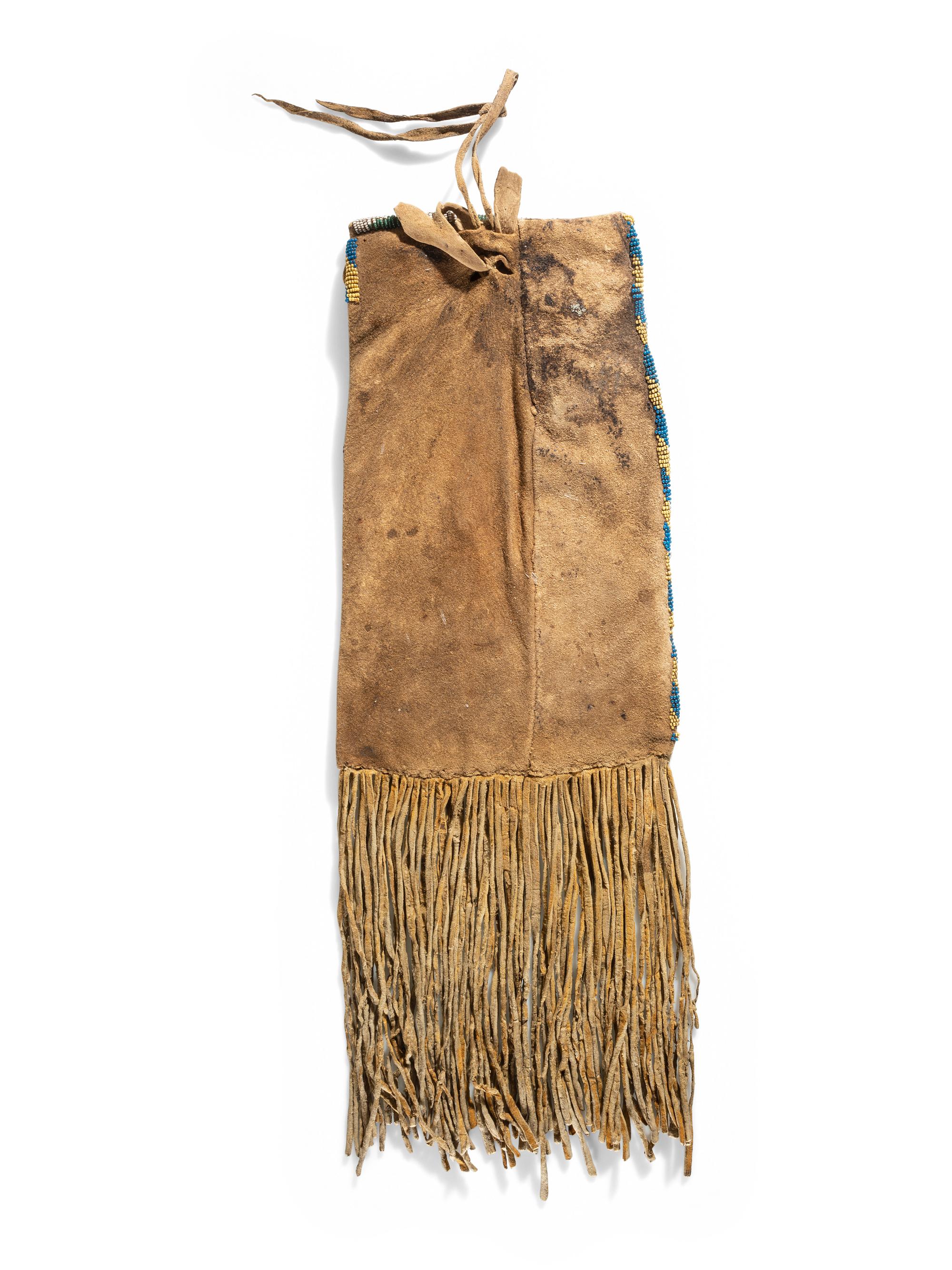Ute Beaded Buffalo Hide Pouch