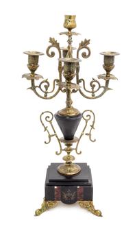 A Victorian Gilt Metal Six-Light Candelabrum Height 18 3/4 inches. — LATE 19TH CENTURY