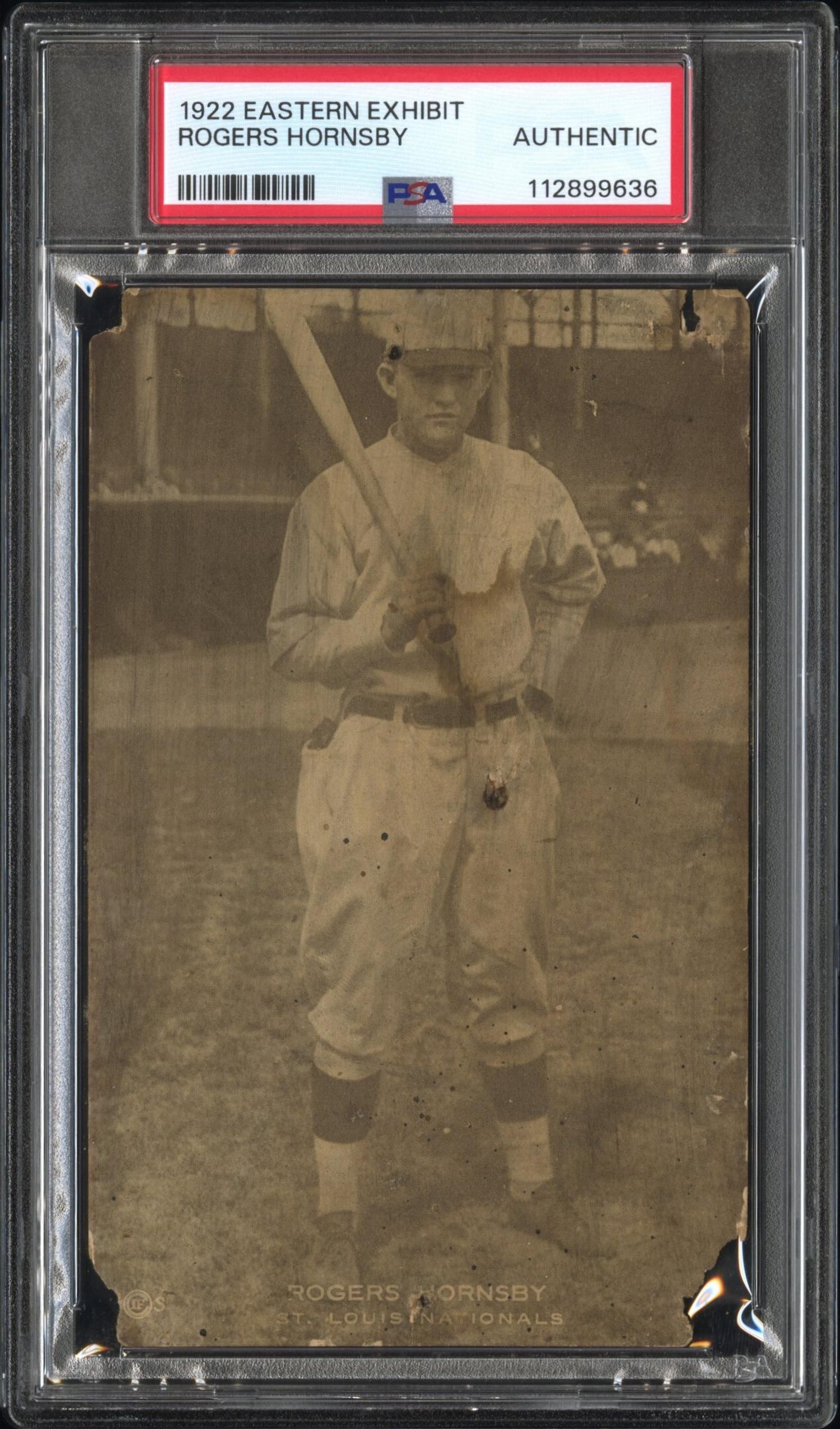 A 1922 Eastern Exhibit Rogers Hornsby Baseball Card (PSA Authentic)