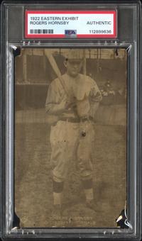 A 1922 Eastern Exhibit Rogers Hornsby Baseball Card (PSA Authentic)