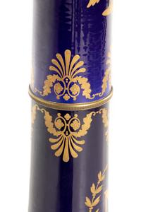 A Large Sèvres Style Porcelain Napoleonic Vase and Pedestal