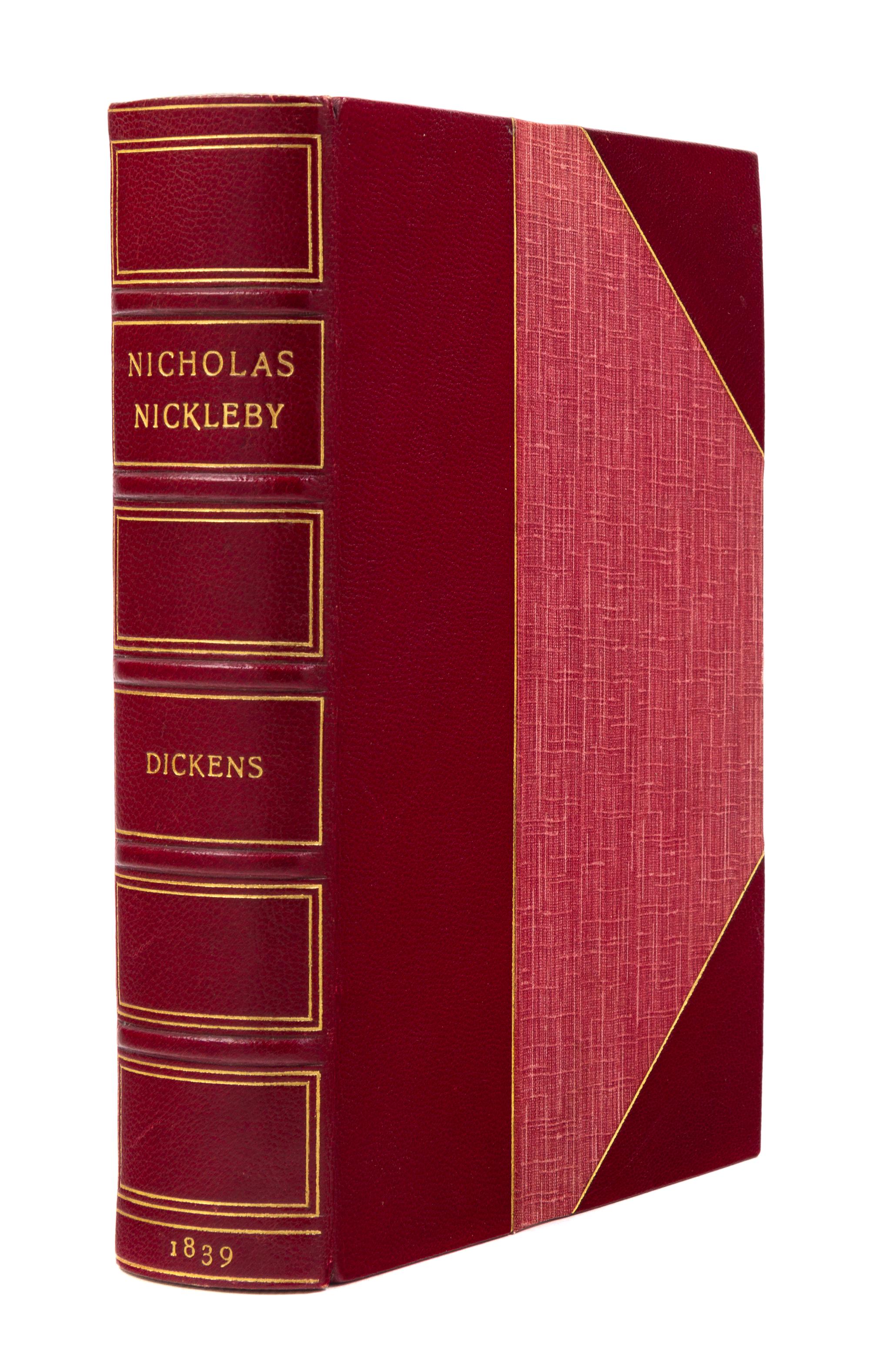 DICKENS, Charles. The Life and Adventures of Nicholas Nickleby. London: Chapman and Hall, 1839.