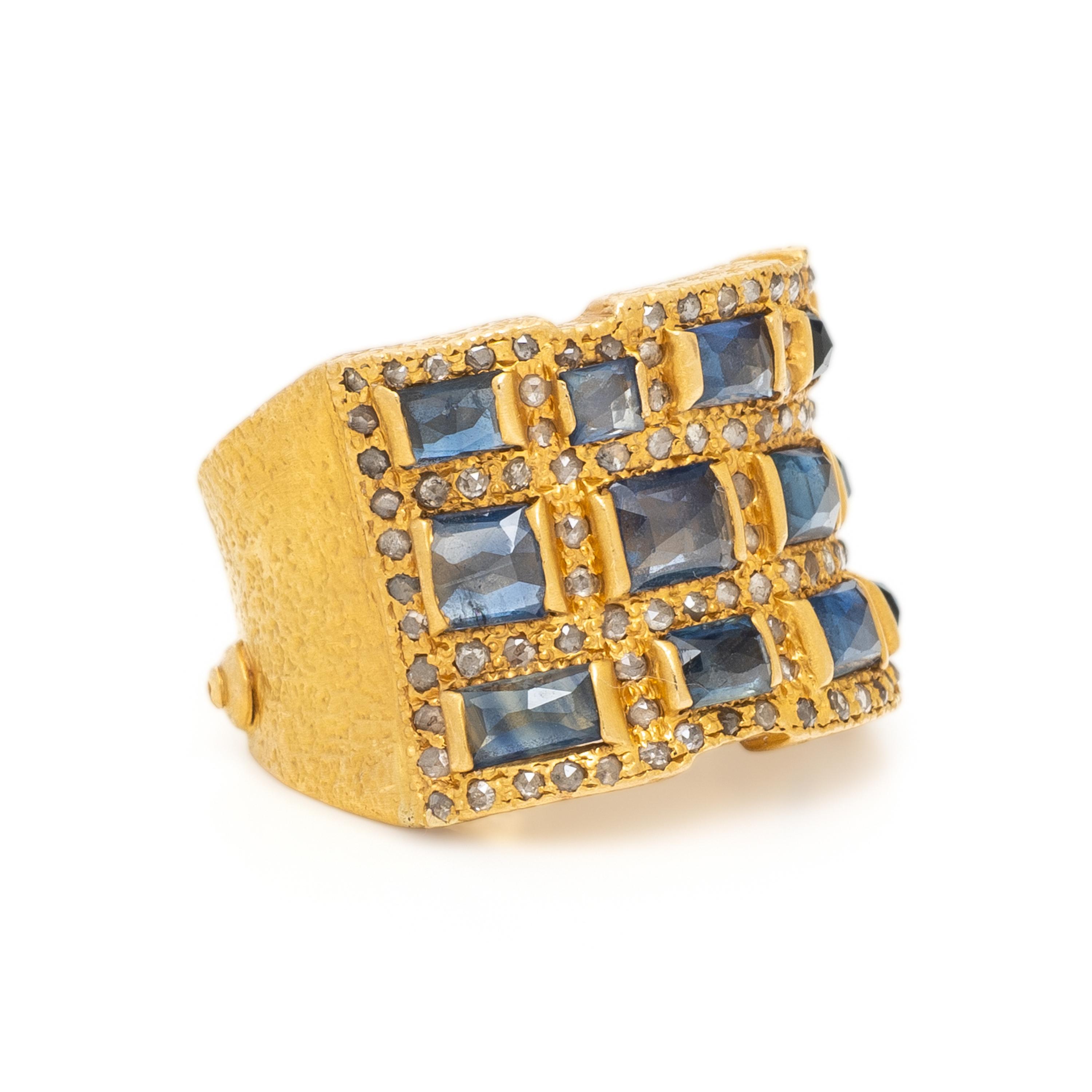 COOMI, SAPPHIRE, DIAMOND, AND HIGH-KARAT GOLD RING