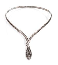A Mexican Silver Necklace, 20th Century, of serpent form.