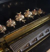 A Swiss Cylinder Bells-in-Sight Music Box on Stand