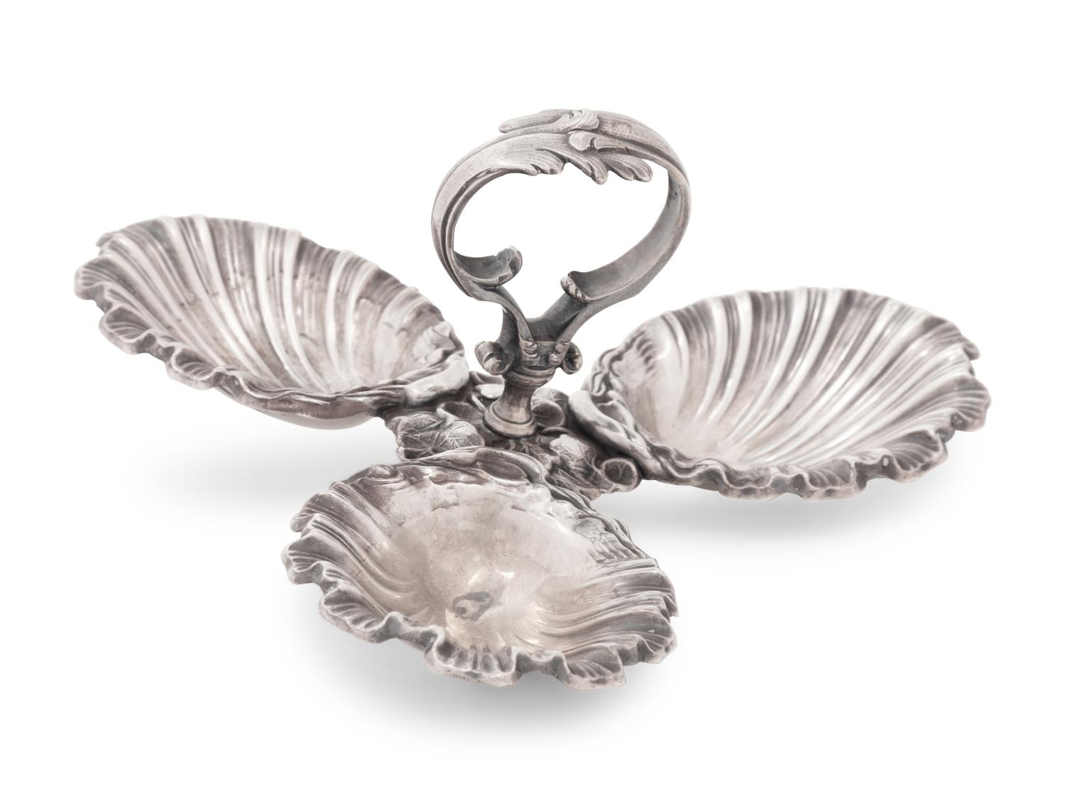 A Cartier Silver Tripartite Dish
