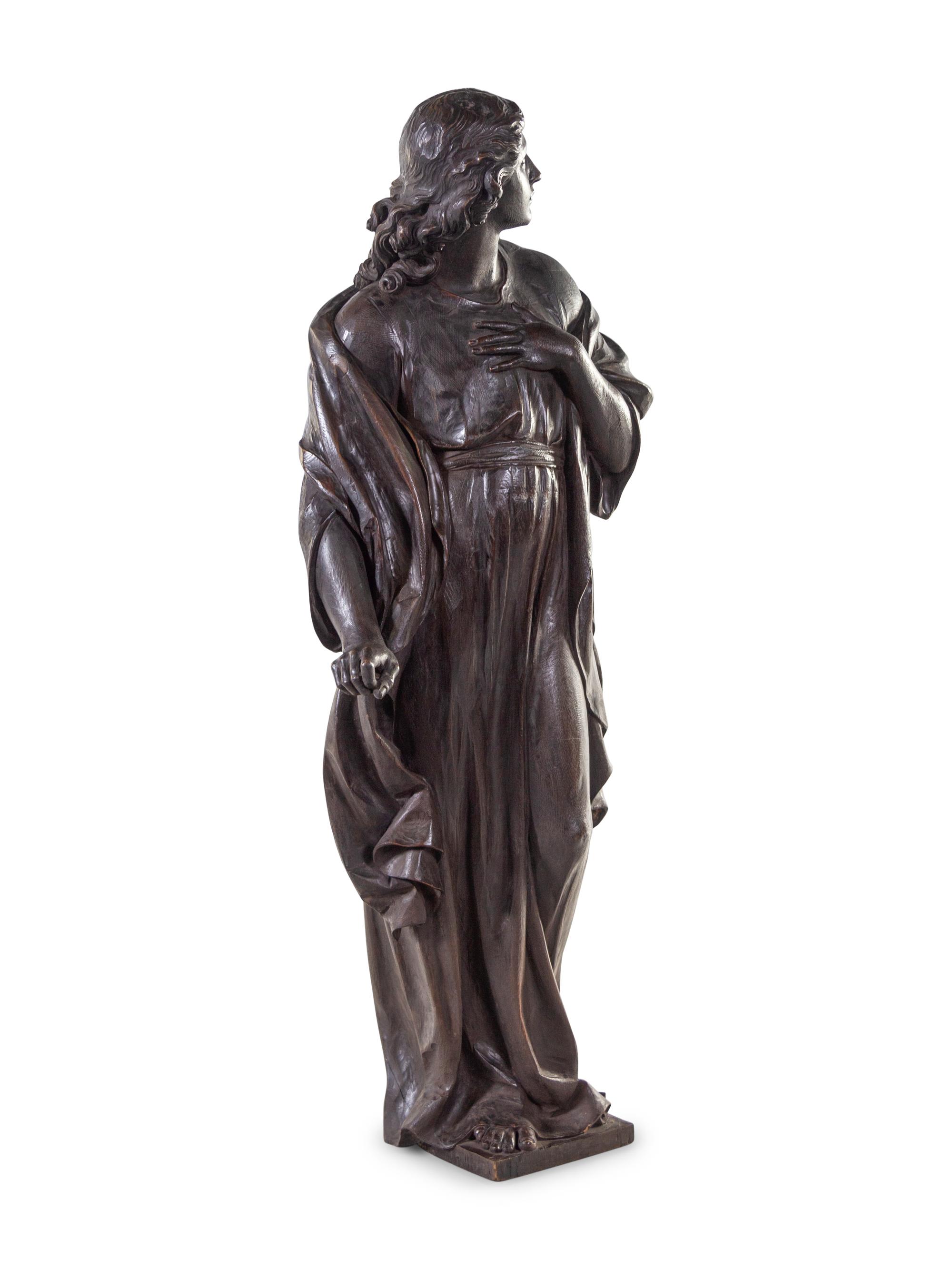 A Venetian Carved Pine Architectural Figure
