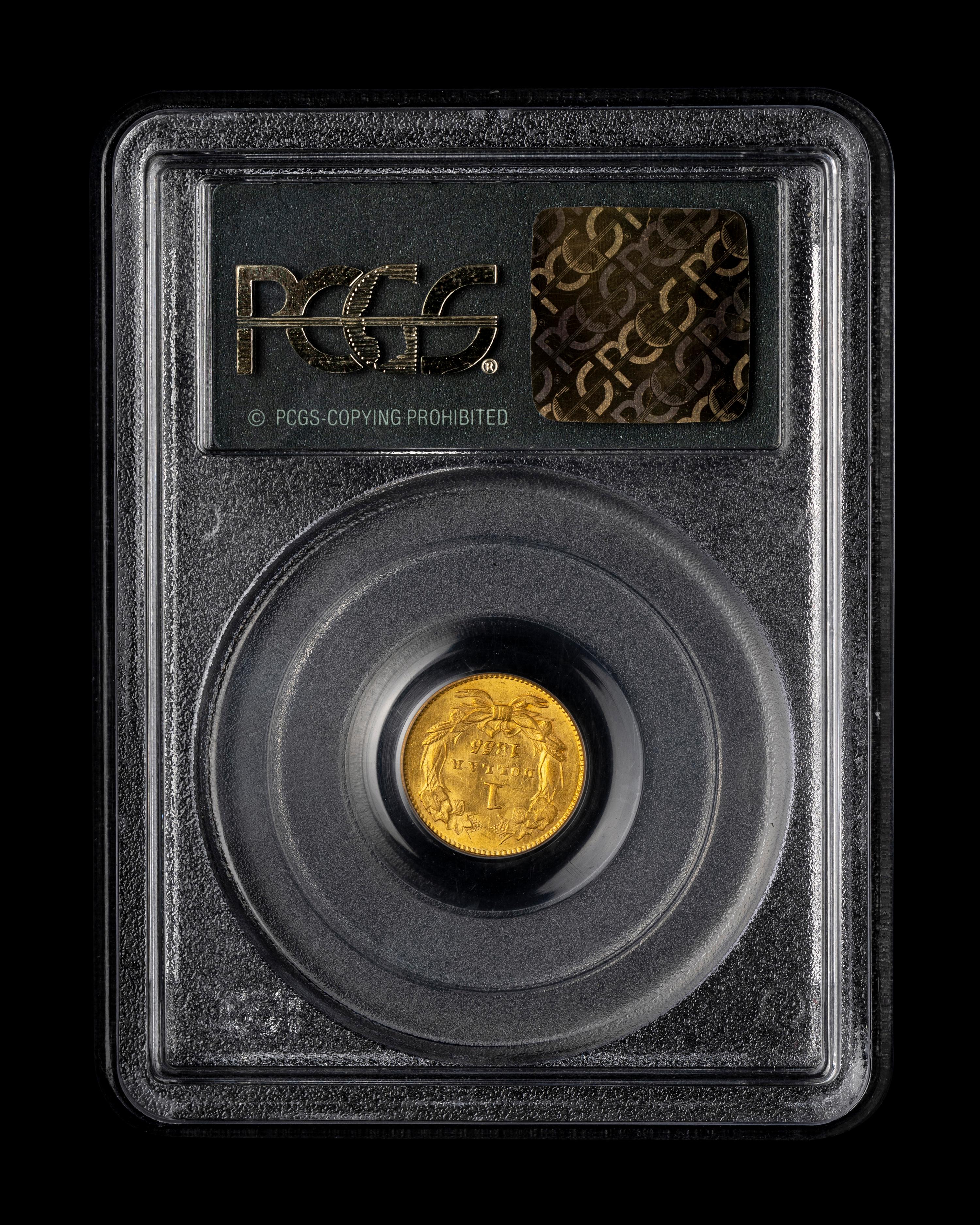 An 1855 Indian Princess $1 Gold Coin (PCGS MS61)