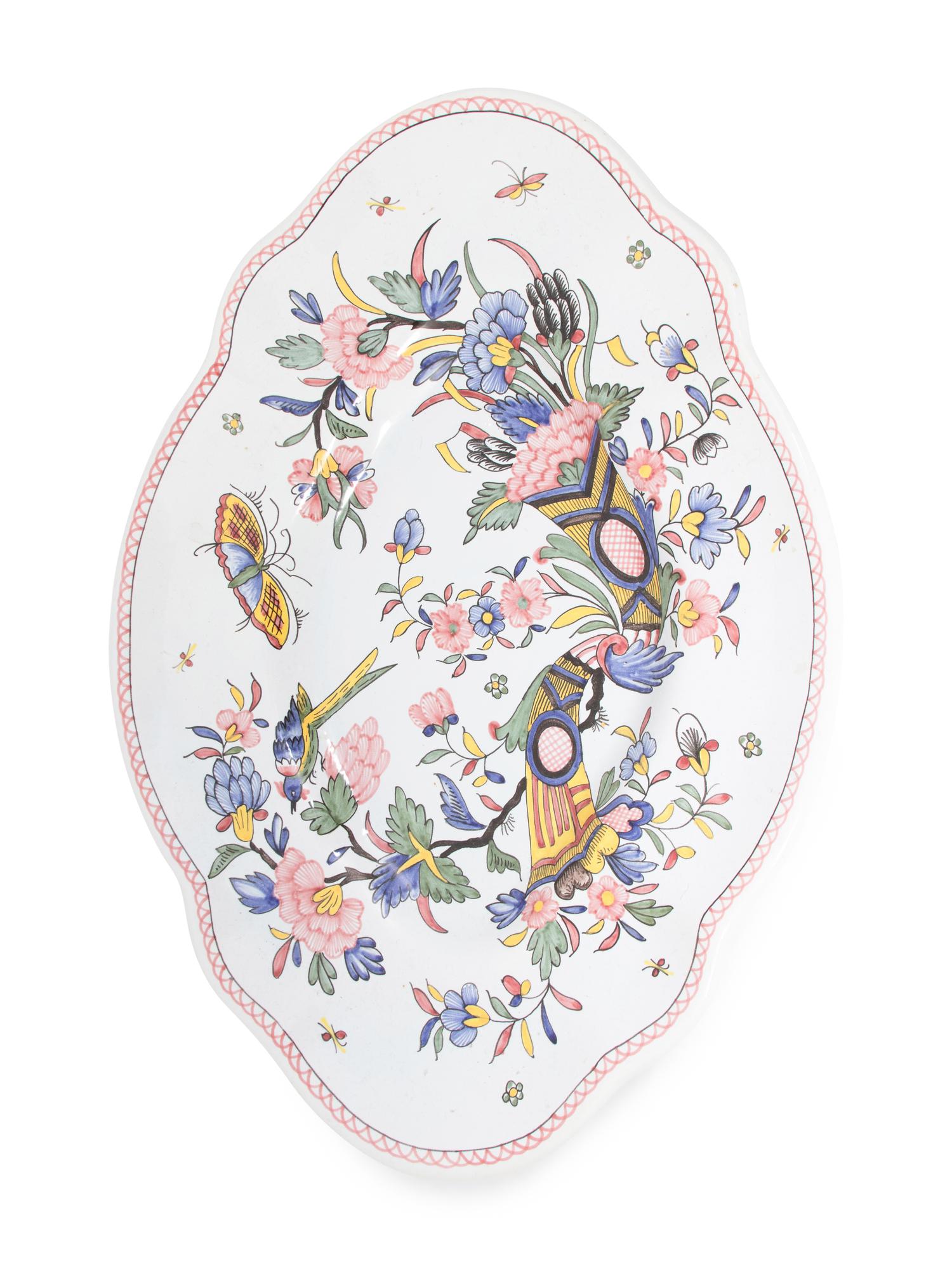 A Portuguese Faience Tureen and Tray
