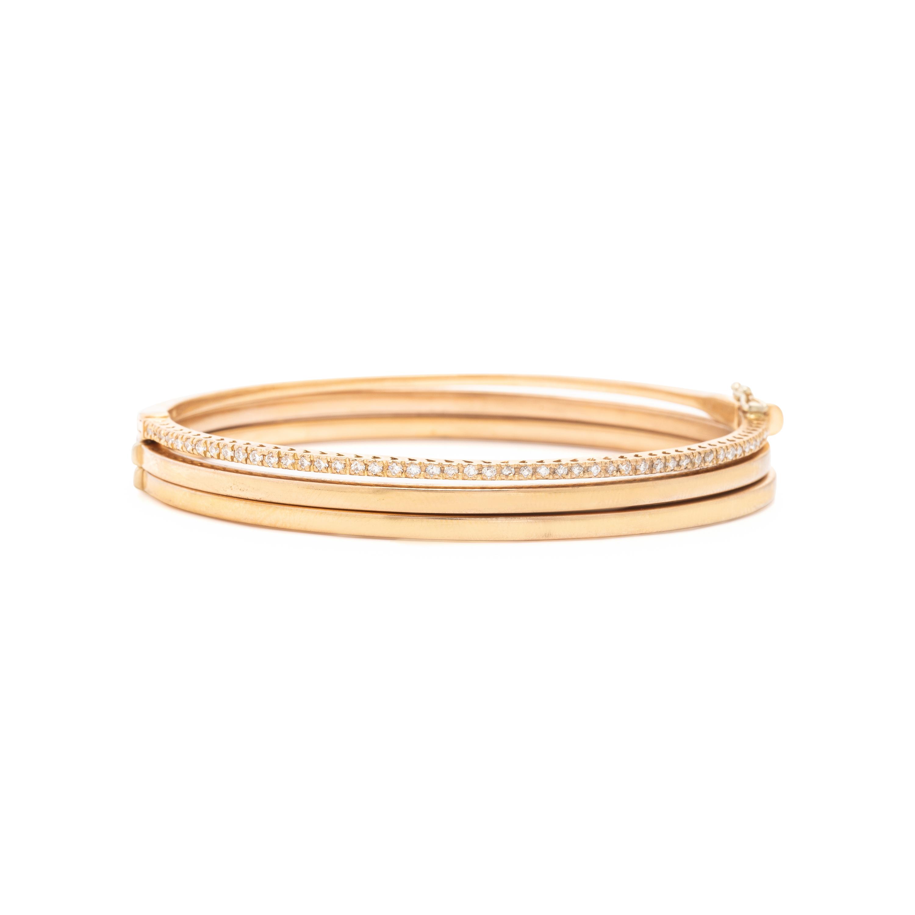 Collection of Rose Gold Bangle Bracelets