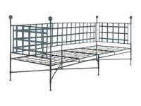 A Pair of Neoclassic Style Patinated Metal Garden Benches