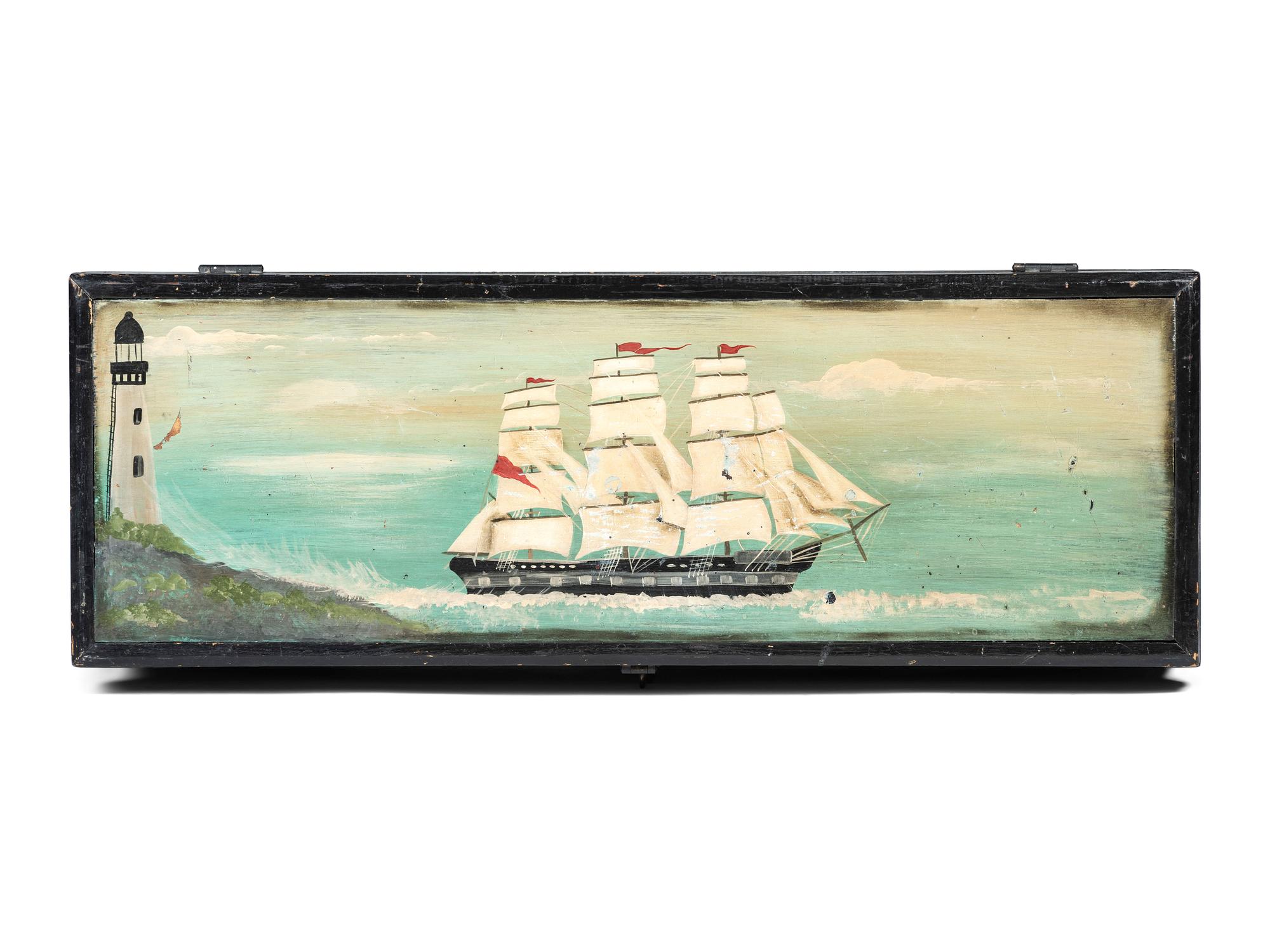 An English Painted Pine Ship Worker’s Tool Chest