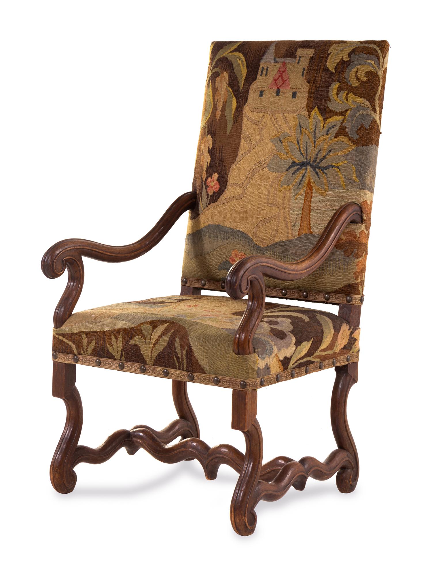 A Louis XIII Style Walnut Armchair