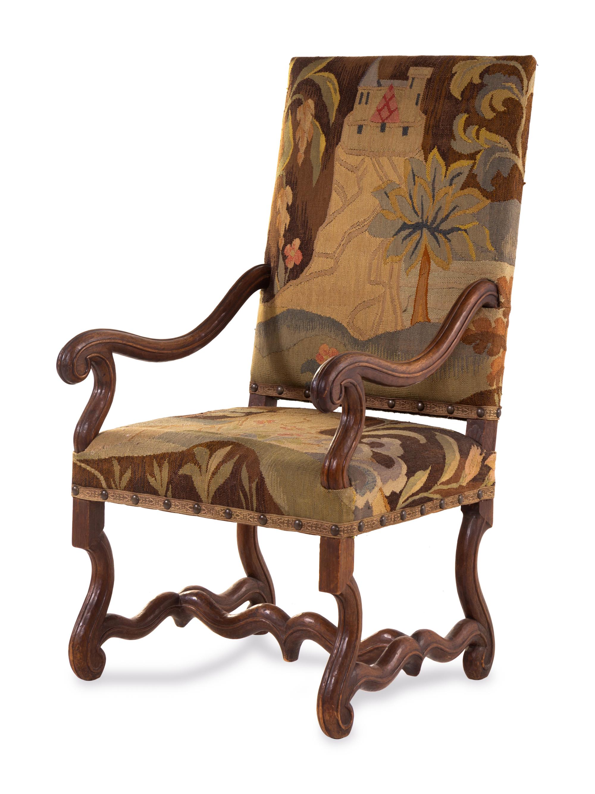 A Louis XIII Style Walnut Armchair
